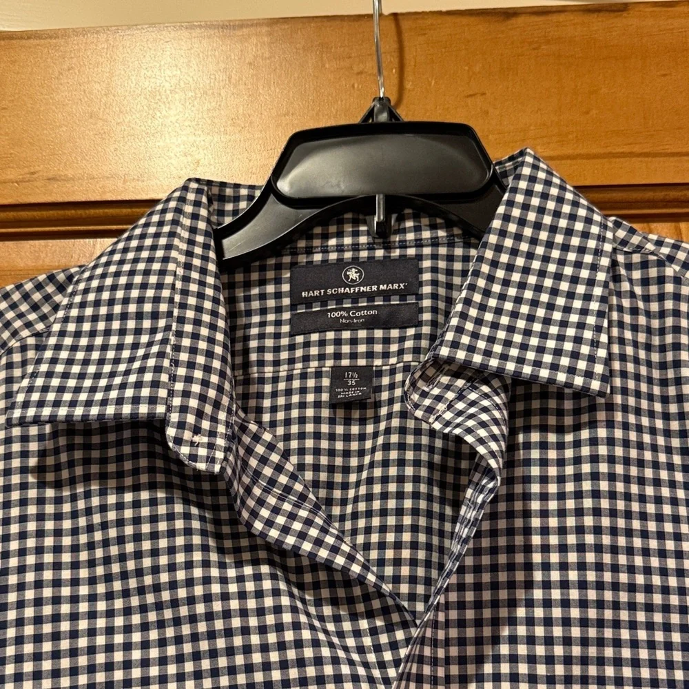 Hart Schaffner Marx Black and White Checkered Shirt - Picture 2 of 4